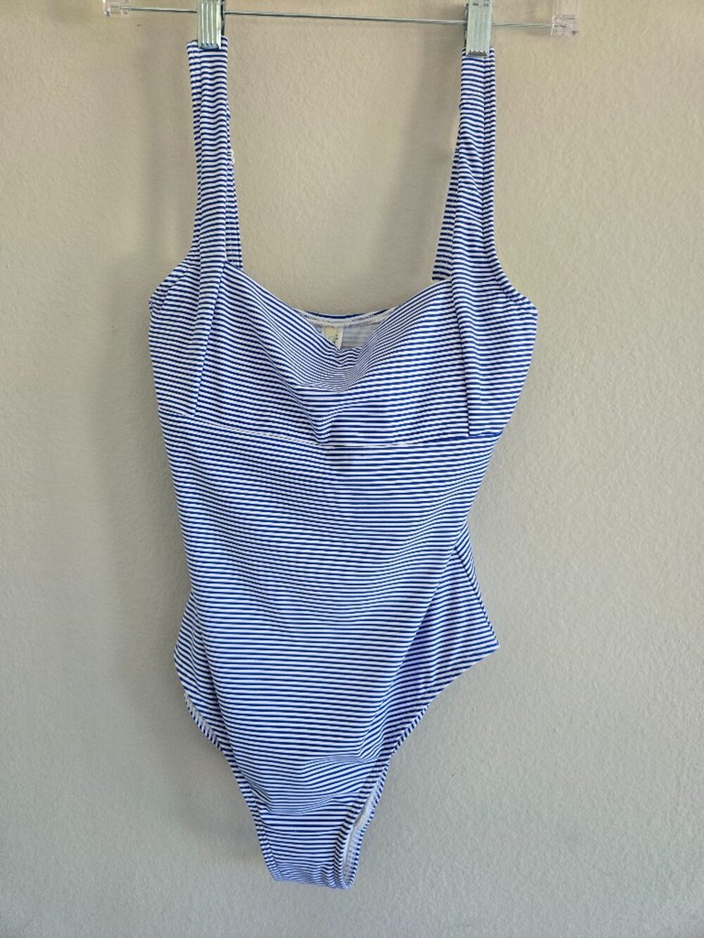 Sea Level Swim French Blue Sorrento Stripe Square Neck One Piece Swimsuit Size 6